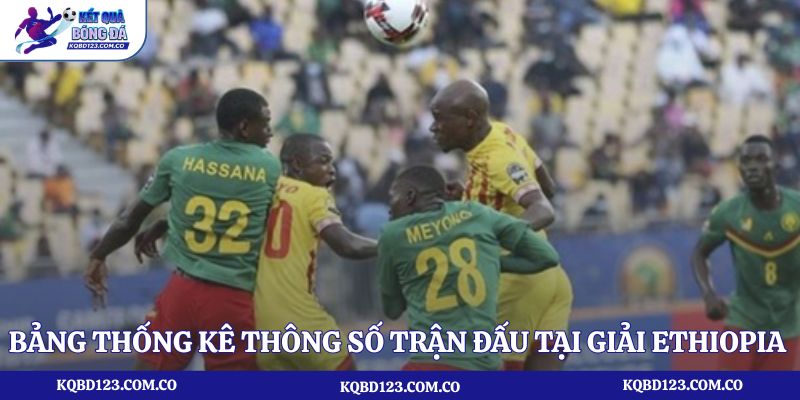 Bảng thống kê thông số trận đấu tại giải Ethiopia